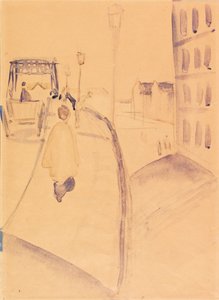 Viktoriabrücke akşam parıltısında by August Macke